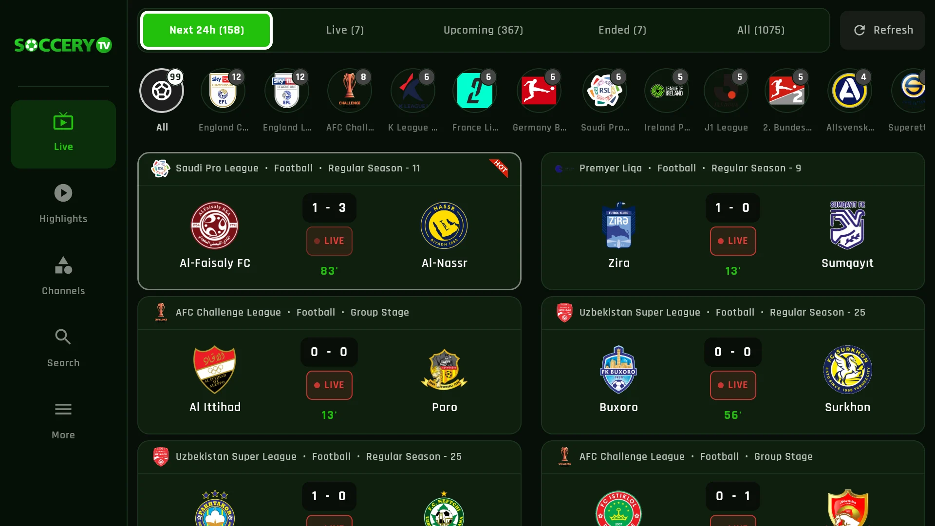 Soccery TV on Android TV